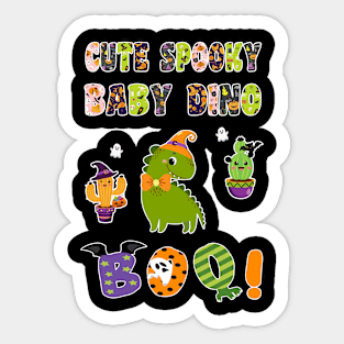 Cute Spooky Baby Dino Halloween Boo No 1 Sticker